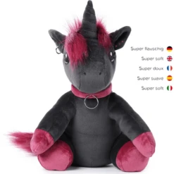 Corimori 1849 Zachte Knuffel Ruby De Punk Eenhoorn 26cm Zwart -EXIT TOYS || Steiff || fehn Verkoopwinkel corimori 1849 zachte knuffel ruby de punk eenhoorn 26cm zwart a370153 4