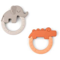 Done By Deer ™ Bijtring 2-Pack Deer Friends Papaya Sand -EXIT TOYS || Steiff || fehn Verkoopwinkel done by deer bijtring 2 pack deer friends papaya sand a403999 3