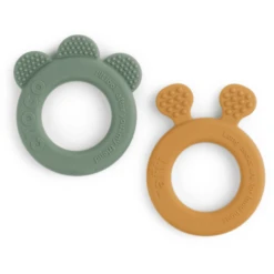 Done By Deer ™ Bijtring 2-Pack Hert Friends Mosterdgeel/Groen -EXIT TOYS || Steiff || fehn Verkoopwinkel done by deer bijtring 2 pack hert friends mosterdgeel groen a337902 2