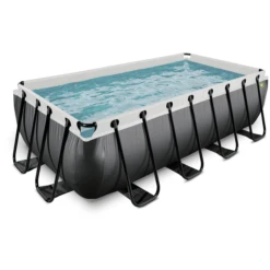 EXIT TOYS EXIT Black Leather Zwembad 400x200x100cm Met Filterpomp - Zwart -EXIT TOYS || Steiff || fehn Verkoopwinkel exit black leather zwembad 400x200x100cm met filterpomp zwart a337680 1