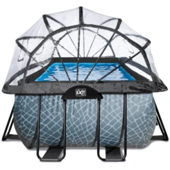 EXIT TOYS EXIT Frame Pool 4x2x1,22m (12v Sand Filter) - Grijs + Zonnedak -EXIT TOYS || Steiff || fehn Verkoopwinkel exit frame pool 4x2x1 22m 12v sand filter grijs zonnedak a305964 3