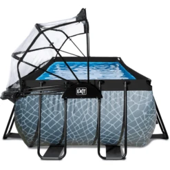 EXIT TOYS EXIT Frame Pool 4x2x1,22m (12v Sand Filter) - Grijs + Zonnedak -EXIT TOYS || Steiff || fehn Verkoopwinkel exit frame pool 4x2x1 22m 12v sand filter grijs zonnedak a305964 4
