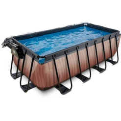 EXIT TOYS EXIT Frame Pool 4x2x1,22m (12v Sand Filter)- Houtoptiek + Zonnedak -EXIT TOYS || Steiff || fehn Verkoopwinkel exit frame pool 4x2x1 22m 12v sand filter houtoptiek zonnedak a305965 2