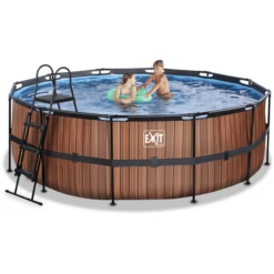 EXIT TOYS EXIT Frame Pool ø427x122cm (12v Patroonfilterpomp) - Houtlook -EXIT TOYS || Steiff || fehn Verkoopwinkel exit frame pool o427x122cm 12v patroonfilterpomp houtlook a305799 4