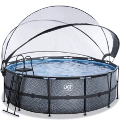 EXIT TOYS EXIT Frame Pool ø427x122cm (12v Sand Filter) - Grijs + Zonnedak -EXIT TOYS || Steiff || fehn Verkoopwinkel exit frame pool o427x122cm 12v sand filter grijs zonnedak a305960 1