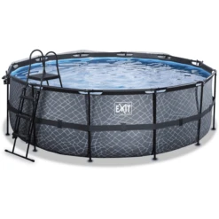 EXIT TOYS EXIT Frame Pool ø427x122cm (12v Sand Filter) - Grijs + Zonnedak + Warmtepomp -EXIT TOYS || Steiff || fehn Verkoopwinkel exit frame pool o427x122cm 12v sand filter grijs zonnedak warmtepomp a305966 2