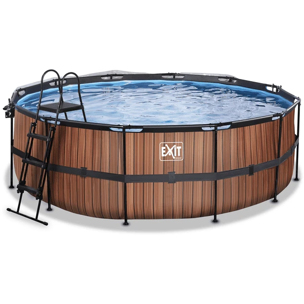 EXIT TOYS EXIT Frame Pool ø427x122cm (12v Sand Filter) - Houtlook + Zonnekap 5 EXIT TOYS EXIT Frame Pool ø427x122cm (12v Sand Filter) - Houtlook + Zonnekap - Image 3