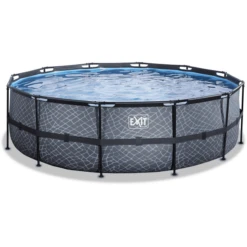EXIT TOYS EXIT Frame Pool ø488x122cm (12v Filterpomp) - Grijs -EXIT TOYS || Steiff || fehn Verkoopwinkel exit frame pool o488x122cm 12v filterpomp grijs a305806 1