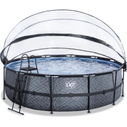 EXIT TOYS EXIT Frame Pool ø488x122cm (12v Sand Filter) - Grijs + Zonnedak + Warmtepomp -EXIT TOYS || Steiff || fehn Verkoopwinkel exit frame pool o488x122cm 12v sand filter grijs zonnedak warmtepomp a305968 1