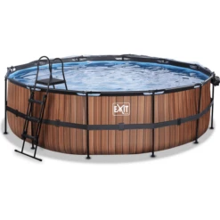 EXIT TOYS EXIT Frame Pool ø488x122cm(12v Sand Filter) - Hout + Zonnedak -EXIT TOYS || Steiff || fehn Verkoopwinkel exit frame pool o488x122cm 12v sand filter hout zonnedak a305963 2