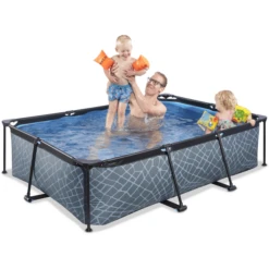 EXIT TOYS EXIT Frame Zwembad 220x150x60cm (12v-kartonfilterpomp) - Grijs -EXIT TOYS || Steiff || fehn Verkoopwinkel exit frame zwembad 220x150x60cm 12v kartonfilterpomp grijs a305881 4