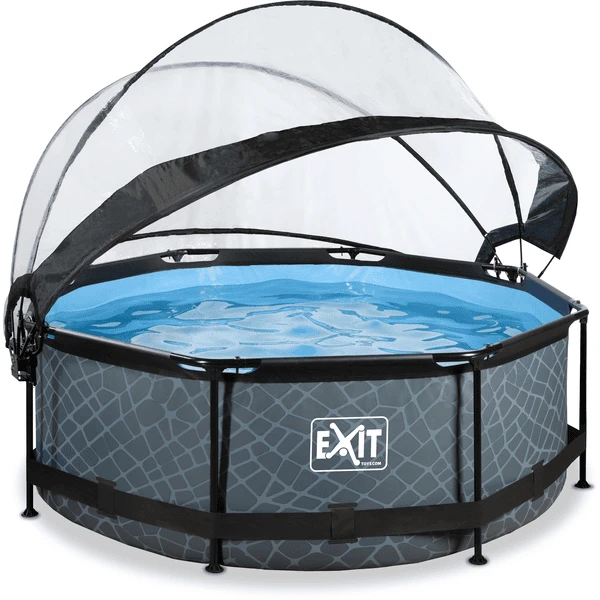 EXIT TOYS EXIT Frame Zwembad ø244x76cm (12v Cartridge Filterpomp) - Grijs + Zonneluifel 4 EXIT TOYS EXIT Frame Zwembad ø244x76cm (12v Cartridge Filterpomp) - Grijs + Zonneluifel - Image 2