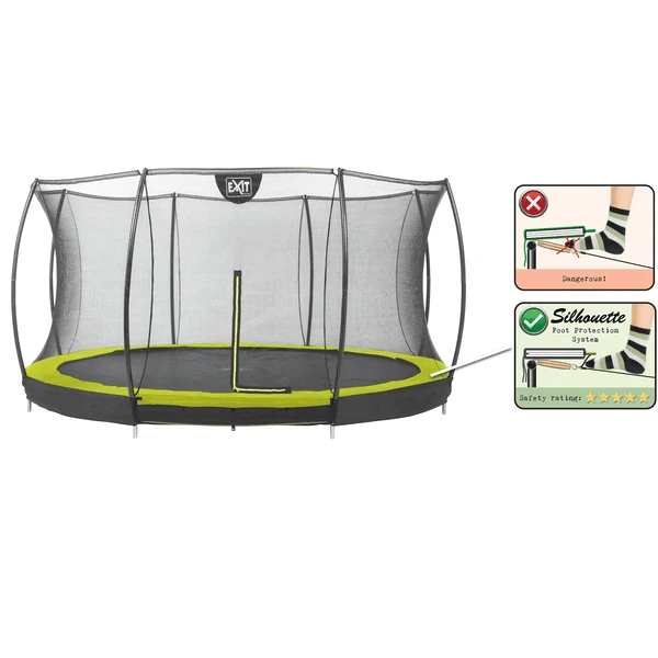 EXIT TOYS EXIT Silhouette Inground Trampoline ø366cm Met Veiligheidsnet - Groen 4 EXIT TOYS EXIT Silhouette Inground Trampoline ø366cm Met Veiligheidsnet - Groen - Image 2