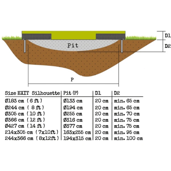 EXIT TOYS EXIT Silhouette Inground Trampoline ø366cm Met Veiligheidsnet - Groen 6 EXIT TOYS EXIT Silhouette Inground Trampoline ø366cm Met Veiligheidsnet - Groen - Image 4