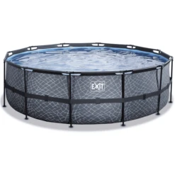 EXIT TOYS EXIT Stone Pool ø450x122cm Met Zandfilterpomp, Grijs -EXIT TOYS || Steiff || fehn Verkoopwinkel exit stone pool o450x122cm met zandfilterpomp grijs a294613 1