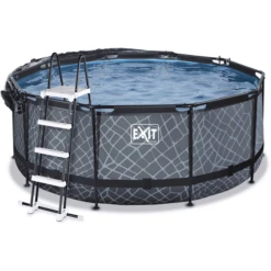 EXIT TOYS EXIT Stone Zwembad ø360x122cm Met Afdekking En Sand Filterpomp, Grijs -EXIT TOYS || Steiff || fehn Verkoopwinkel exit stone zwembad o360x122cm met afdekking en sand filterpomp grijs a294621 2