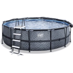 EXIT TOYS EXIT Stone Zwembad ø450x122cm Met Afdekking En Sand Filterpomp, Grijs -EXIT TOYS || Steiff || fehn Verkoopwinkel exit stone zwembad o450x122cm met afdekking en sand filterpomp grijs a294627 2