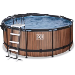 EXIT TOYS EXIT Wood Pool ø360x122cm Met Afdekking, Sand Filter- En Warmtepomp, Bruin -EXIT TOYS || Steiff || fehn Verkoopwinkel exit wood pool o360x122cm met afdekking sand filter en warmtepomp bruin a294637 2