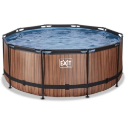 EXIT TOYS EXIT Wood Pool ø360x122cm Met Zandfilterpomp, Bruin -EXIT TOYS || Steiff || fehn Verkoopwinkel exit wood pool o360x122cm met zandfilterpomp bruin a294610 1