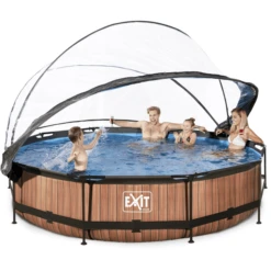 EXIT TOYS EXIT Wood Zwembad ø360x76cm Met Overkapping En Filterpomp - Bruin -EXIT TOYS || Steiff || fehn Verkoopwinkel exit wood zwembad o360x76cm met overkapping en filterpomp bruin a269445 4