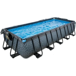 EXIT TOYS EXIT Zwembad Stone 540x250cm Met Overkapping En Zandfilterpomp - Grijs -EXIT TOYS || Steiff || fehn Verkoopwinkel exit zwembad stone 540x250cm met overkapping en zandfilterpomp grijs a269420 1