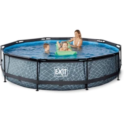 EXIT TOYS EXIT-zwembad Stone ø 360 X 76 Cm Met Filterpomp - Grijs -EXIT TOYS || Steiff || fehn Verkoopwinkel exit zwembad stone o 360 x 76 cm met filterpomp grijs a294977 3