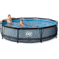 EXIT TOYS EXIT-zwembad Stone ø 360 X 76 Cm Met Filterpomp - Grijs -EXIT TOYS || Steiff || fehn Verkoopwinkel exit zwembad stone o 360 x 76 cm met filterpomp grijs a294977 4