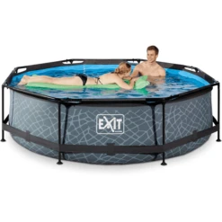 EXIT TOYS EXIT-zwembad Stone ø300x76cm Met Filterpomp - Grijs -EXIT TOYS || Steiff || fehn Verkoopwinkel exit zwembad stone o300x76cm met filterpomp grijs a295721 4