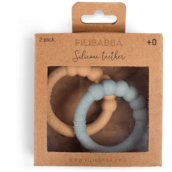 Filibabba Silicone Bijtring 2-Pack - Silt Green -EXIT TOYS || Steiff || fehn Verkoopwinkel filibabba silicone bijtring 2 pack silt green a383156 4