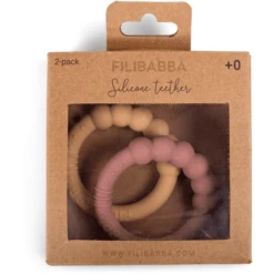 Filibabba Siliconen Bijtring 2-pack - Vintage Rose -EXIT TOYS || Steiff || fehn Verkoopwinkel filibabba siliconen bijtring 2 pack vintage rose a383152 4