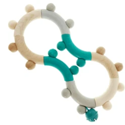 HESS Motorische Rammelaar Acht Natuurlijk Turquoise 10 HESS Motorische Rammelaar Acht Natuurlijk Turquoise -EXIT TOYS || Steiff || fehn Verkoopwinkel hess motorische rammelaar acht natuurlijk turquoise a286216 3