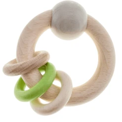 HESS Ronde Rammelaar Met 3 Ringen, Nature Appelgroen