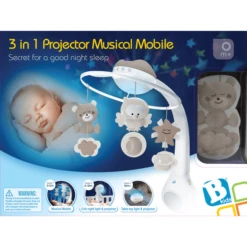Infantino B Kids® 3 In 1 Muziekmobile Met Lamp, Grijs -EXIT TOYS || Steiff || fehn Verkoopwinkel infantino b kids 3 in 1 muziekmobile met lamp grijs a190108 4