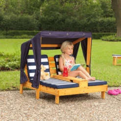 Kidkraft® Tweepersoons Kinderligstoel Met Bekerhouders, Blauw/wit -EXIT TOYS || Steiff || fehn Verkoopwinkel kidkraft tweepersoons kinderligstoel met bekerhouders blauw wit a217927 2