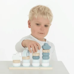 Label-Label - Kleine Stapelringen - Blauw -EXIT TOYS || Steiff || fehn Verkoopwinkel label label kleine stapelringen blauw a394280 2