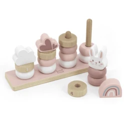 Label-Label - Kleine Stapelringen - Roze -EXIT TOYS || Steiff || fehn Verkoopwinkel label label kleine stapelringen roze a394281 2