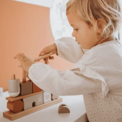 Label Label - Stapelblokken - Nougat -EXIT TOYS || Steiff || fehn Verkoopwinkel label label stapelblokken nougat a394302 4