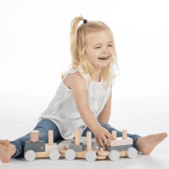 Label-Label - Stapeltrein - Roze -EXIT TOYS || Steiff || fehn Verkoopwinkel label label stapeltrein roze a393309 2