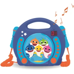 LEXIBOOK Baby Shark CD-speler Met Twee Microfoons