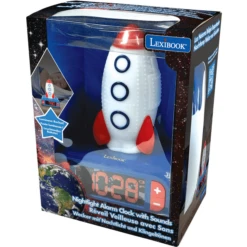 LEXIBOOK Wekker Met 3D Raket Nachtlicht -EXIT TOYS || Steiff || fehn Verkoopwinkel lexibook wekker met 3d raket nachtlicht a361692 3