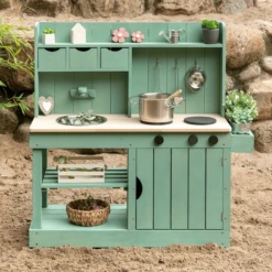 MUDDY BUDDY Buitenspeelkeuken "Explorer" Saliegroen -EXIT TOYS || Steiff || fehn Verkoopwinkel muddy buddy buitenspeelkeuken explorer saliegroen a412341 3