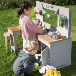 MUDDY BUDDY Speelkeuken Voor Buiten "Mud Café" Warm Grijs -EXIT TOYS || Steiff || fehn Verkoopwinkel muddy buddy speelkeuken voor buiten mud cafe warm grijs a412706 2
