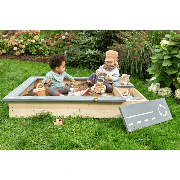 MUDDY BUDDY Zandbak "Beach Rebel" Naturel Lavagrijs 4 MUDDY BUDDY Zandbak "Beach Rebel" Naturel Lavagrijs - Afbeelding 2