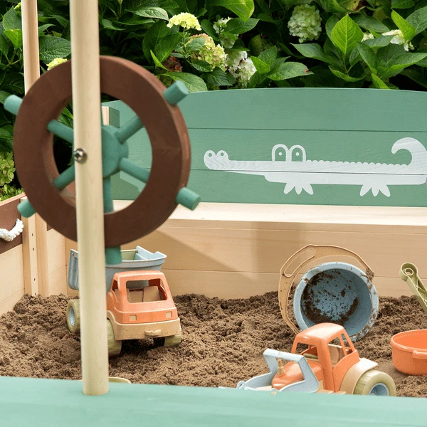 MUDDY BUDDY Zandbak "Jungle King" Natural-salie-mokka 4 MUDDY BUDDY Zandbak "Jungle King" Natural-salie-mokka - Image 2