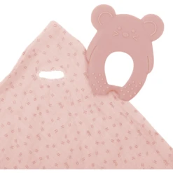 Nattou Bijtring + Knuffeldoekje Roze -EXIT TOYS || Steiff || fehn Verkoopwinkel nattou bijtring knuffeldoekje roze a309554 2