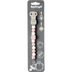 Nattou Lapidou - Speenketting, Roze-wit -EXIT TOYS || Steiff || fehn Verkoopwinkel nattou lapidou speenketting roze wit a229201 2