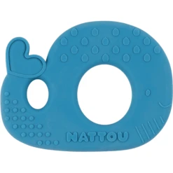 Nattou Silicone Bijtring Walvis Blauw