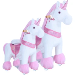 PonyCycle ® Roze Eenhoorn Met Rem - Groot -EXIT TOYS || Steiff || fehn Verkoopwinkel ponycycle roze eenhoorn met rem groot a313697 3