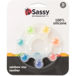 Sassy Baby Regenboog Ster Silicone Bijtringen -EXIT TOYS || Steiff || fehn Verkoopwinkel sassy baby regenboog ster silicone bijtringen a349480 1