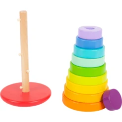 Small Foot ® Stapelende Toren Plug-in Game Regenboog -EXIT TOYS || Steiff || fehn Verkoopwinkel small foot stapelende toren plug in game regenboog a303652 2